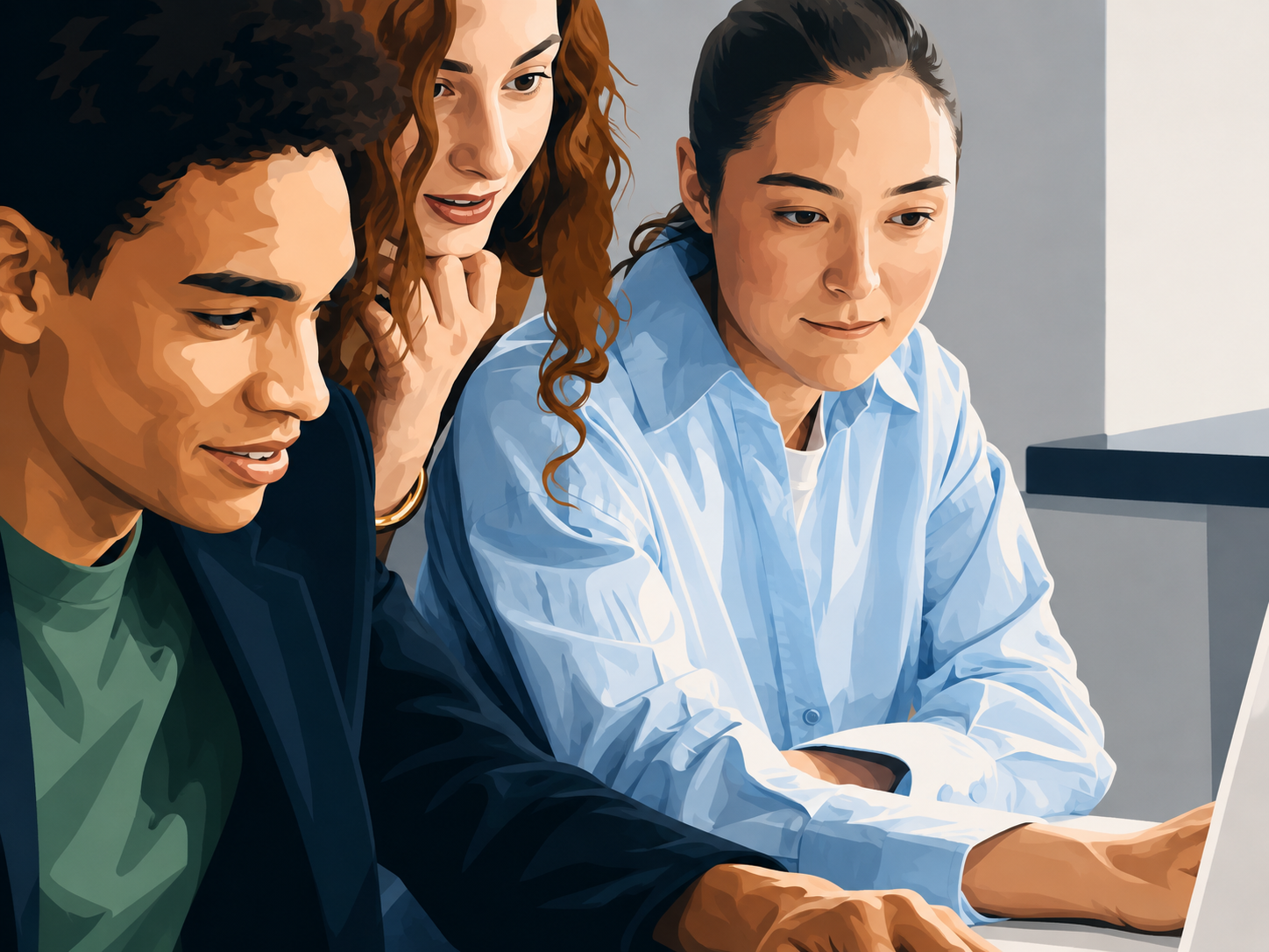 Team collaborating on a project